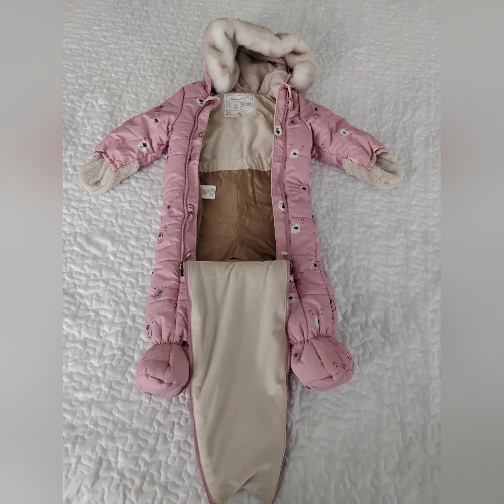 Deux par Deux Pink and Cream Baby Snowsuit - Picture 7 of 8